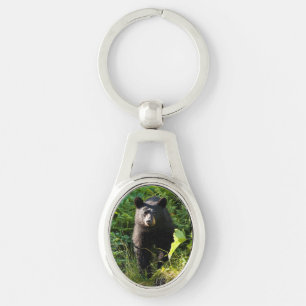 Curious Black Bear Keychain