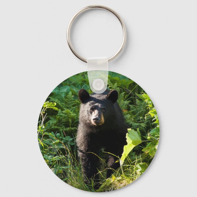 Curious Black Bear Keychain (Front)