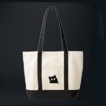 Curious Black Cat Cute Minimal Cat Design Tote Bag<br><div class="desc">A cute minimalist black cat with curious wide eyes peeking up. This playful cat design is perfect for cat lovers who enjoy simple, funny, and expressive animal art. The clean silhouette and adorable eyes give this design a charming personality while keeping it modern and versatile. Perfect for everyday wear, casual...</div>