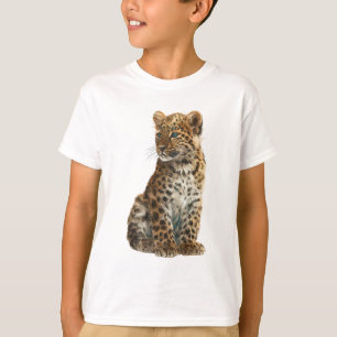 Curious Blue Eyed Spotted Leopard Cub Kids T-Shirt
