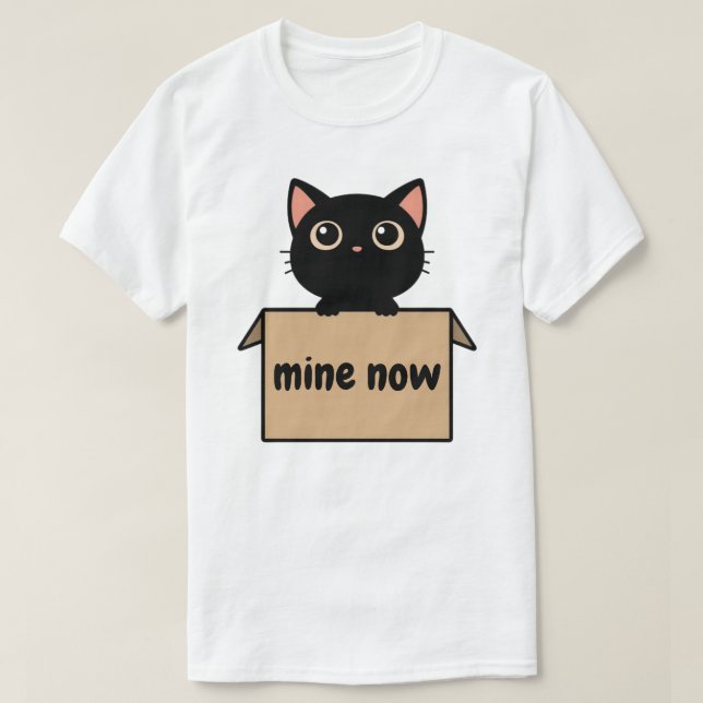 Curious Box Cat Design T-Shirt (Design Front)