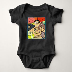 Curious Boy and His Whimsical Animals Baby Bodysuit