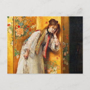 Curious by Alfred Stevens Postcard