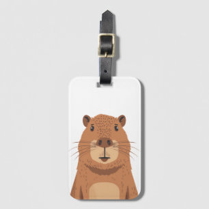 Curious Capybara Portrait Luggage Tag