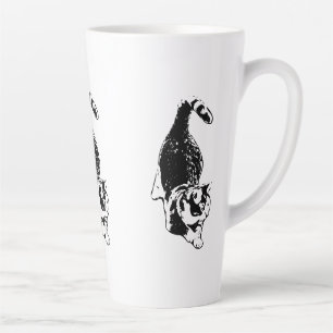 Curious Cat Caught in Motion Latte Mug