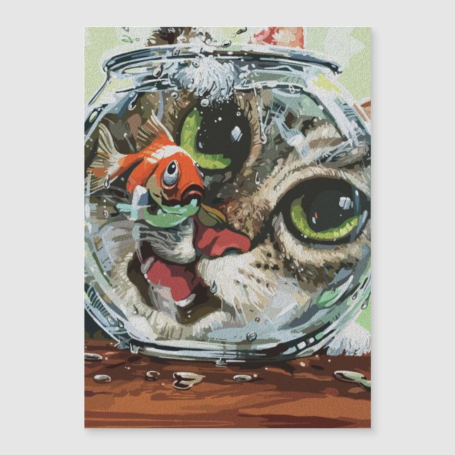 Curious Cat & Cautious Goldfish (Front)