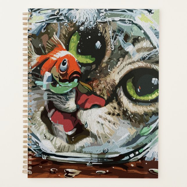 Curious Cat & Cautious Goldfish Planner (Front)