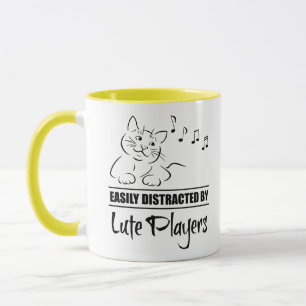 Curious Cat Easily Distracted by Lute Players Mug