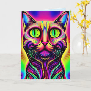 curious cat greeting card