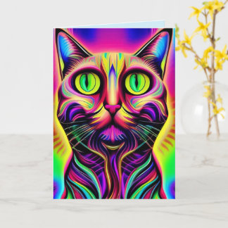 curious cat greeting card