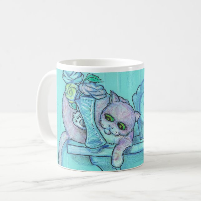Curious Cat Mug (Front Left)