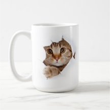 Curious Cat Peek – Funny & Cute Mug