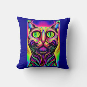 curious cat pillow