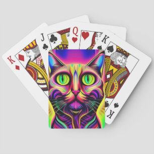 curious cat playing cards