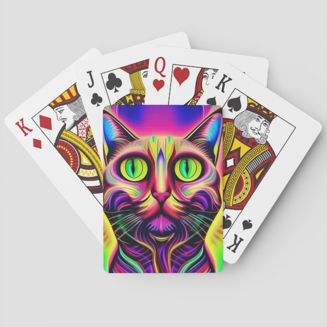 curious cat playing cards (Back)