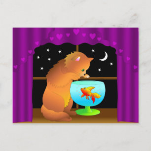 curious cat postcard