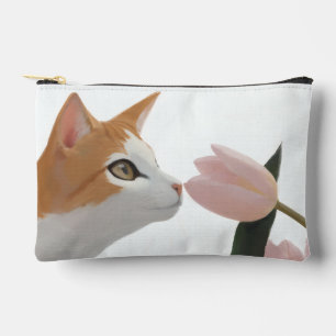 Curious Cat Spring Floral Accessory Pouch