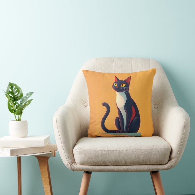 Curious Cat Throw Pillow (Chair)
