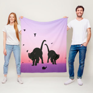 Curious Cats Beach Scene Fleece Blanket
