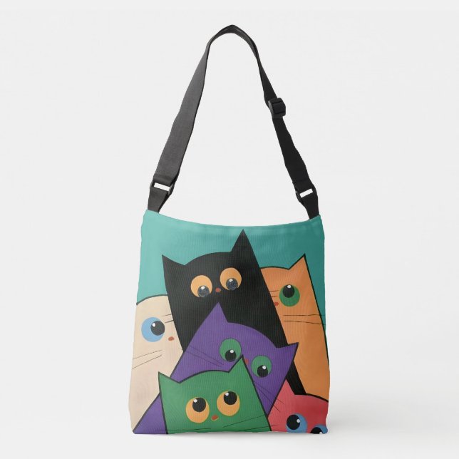 Curious Cats Crossbody Bag (Front)