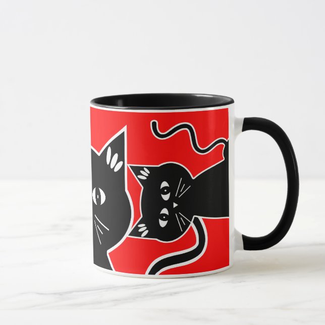 Curious Cats Keep an Eye on You! Mug (Right)