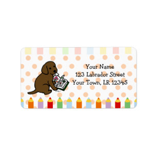 Curious Chocolate Labrador Puppy Label