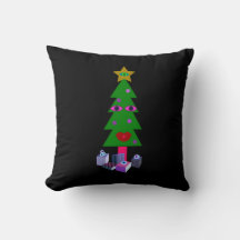 Curious Christmas Throw Pillow