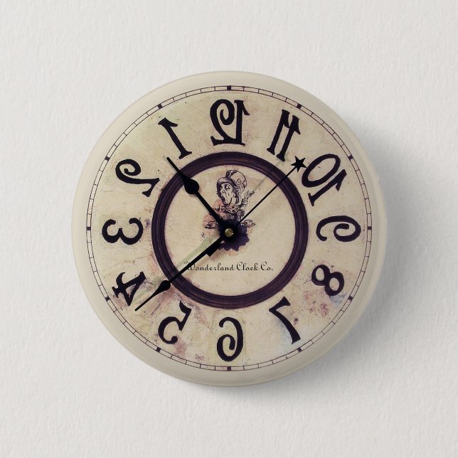 Curious Clock 1 2 Inch Round Button (Front)