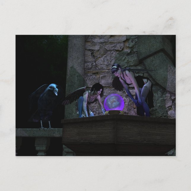 Curious Crow Faeries Postcard (Front)