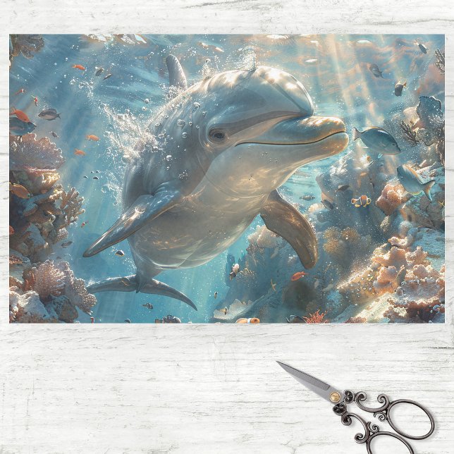 Curious Dolphin Decoupage Tissue Paper (Creator Uploaded)