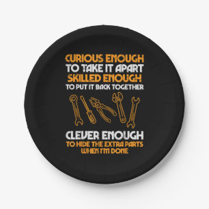 Curious Enough To Take It Apart Car Auto Garage Me Paper Plate