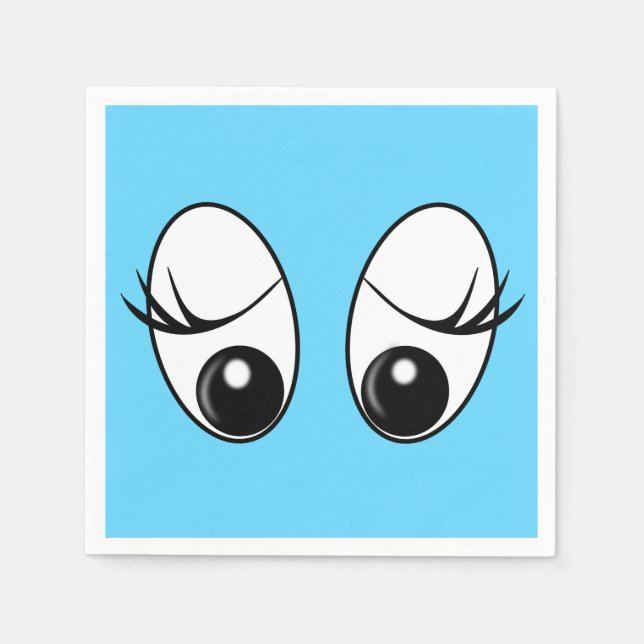 Curious Eyes Blue Napkins - Customizable (Front)