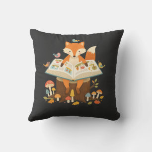Curious Forest Reader Throw Pillow