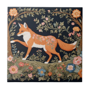 Curious Fox Faux Embroidery Elegant Floral Tile