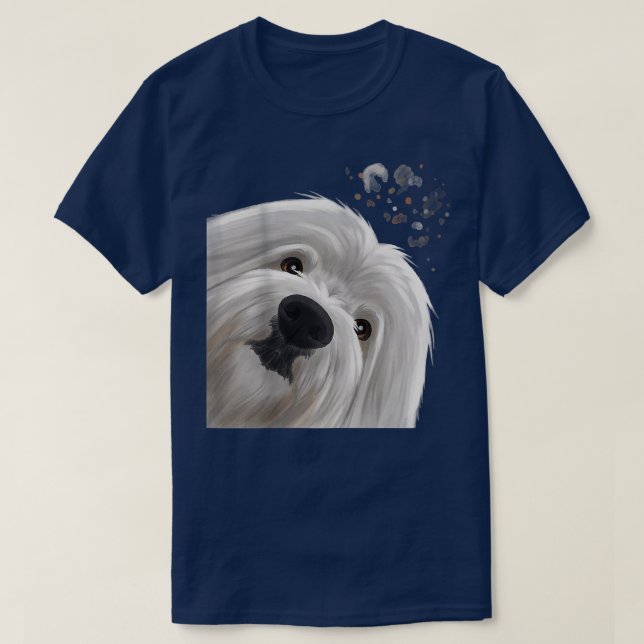 Curious Funny Dog Coton de Tulear  T-Shirt (Design Front)