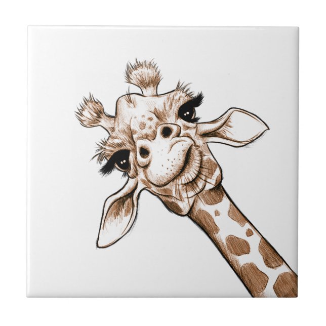 Curious Giraffe Art Tile (Front)