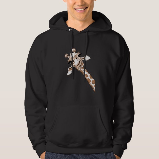 Curious Giraffe  Funny Zoo Animal Costume Gift Hoodie (Front)