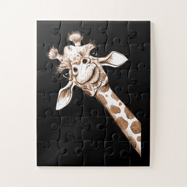 Curious Giraffe  Funny Zoo Animal Costume Gift Jigsaw Puzzle (Vertical)