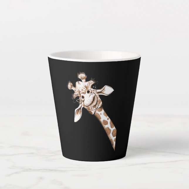 Curious Giraffe  Funny Zoo Animal Costume Gift Latte Mug (Front)