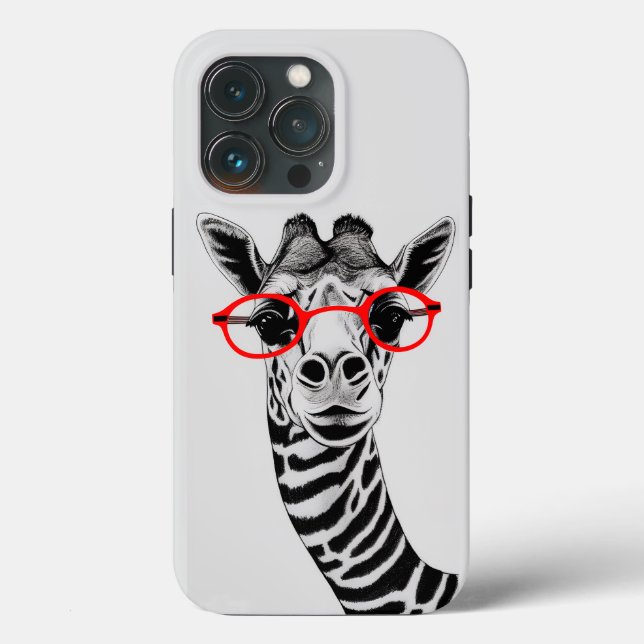 Curious Giraffe iPhone Case - Artistic Wildlife  (Back)