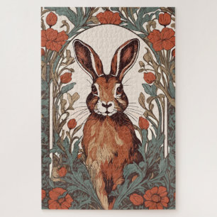 Curious Hare William Morris Inspired Floral Jigsaw Puzzle