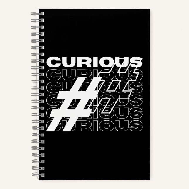 Curious Hashtag Typography Notebook (Front)