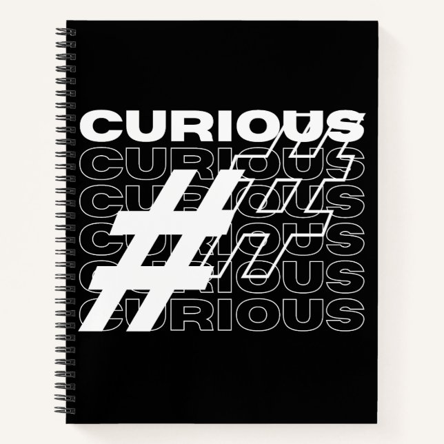 Curious Hashtag Typography Notebook (Front)