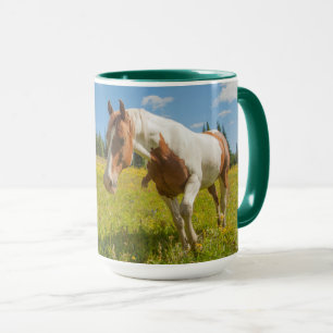 Curious Horse in an Alpine Meadow in Summer Mug