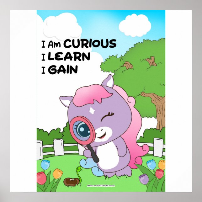 Curious I learn I gain Wall art (Front)