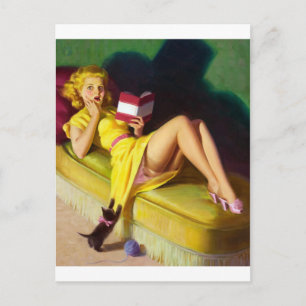 Curious Kitten Pin Up Postcard