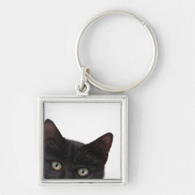 Curious Kitty Digital Painting Keychain (Front)
