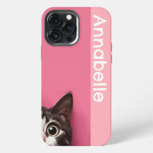 Curious Kitty Pink Personalize iPhone 13 Pro Max Case
