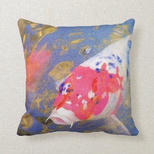 Curious Koi Throw Pillow