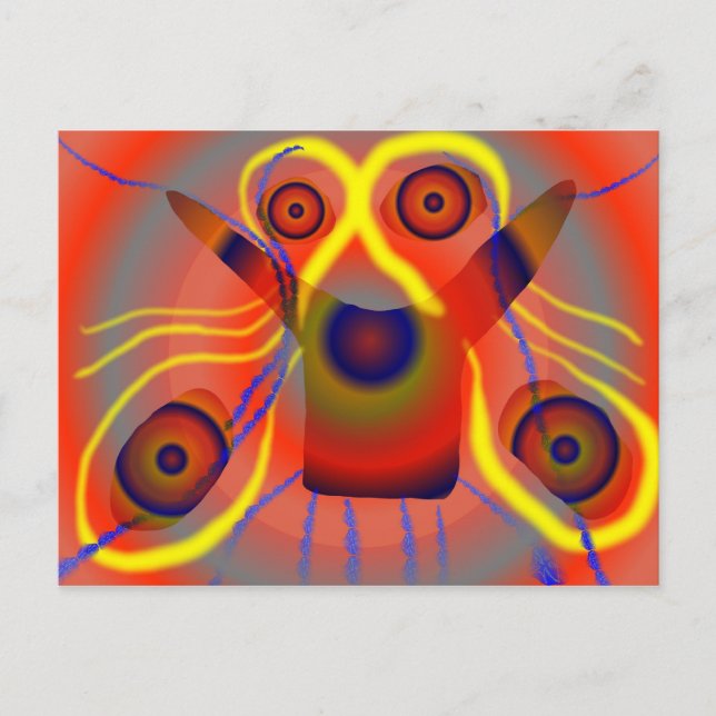 Curious lion dog postcard (Front)